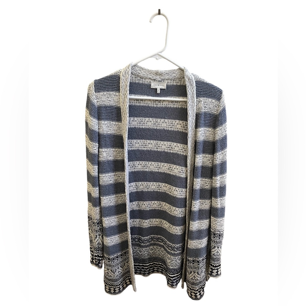 LUCKY BRAND patterned crochet cardigan